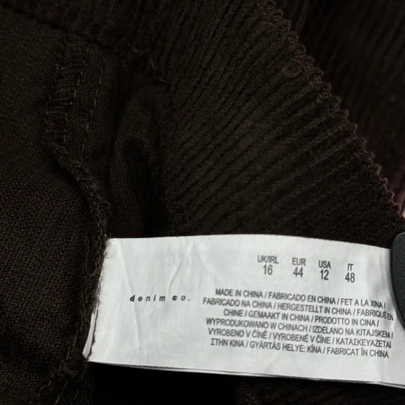 NWT - PRIMARK Corduroy Mini Skirt Denim co. Brown *NEW* with Tag - Size 12 - Picture 8 of 9